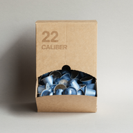 22 Caliber Aluminium Coffee Pods - Ammunition Box packaging
